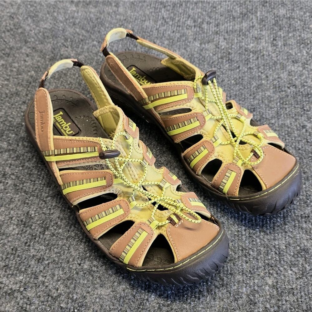 Jambu Coastline Water Sandals Women's 8M Green Brown All Terra Slingback Sport